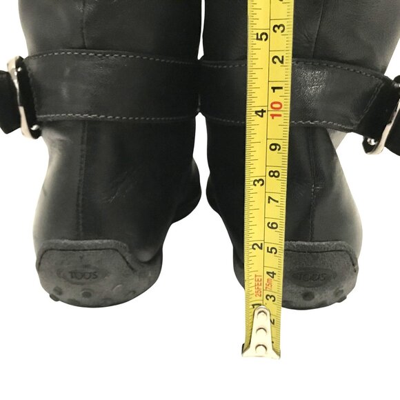TODS Womens 10.5 Soft Black Leather Knee-High Boots Pull On main image 6